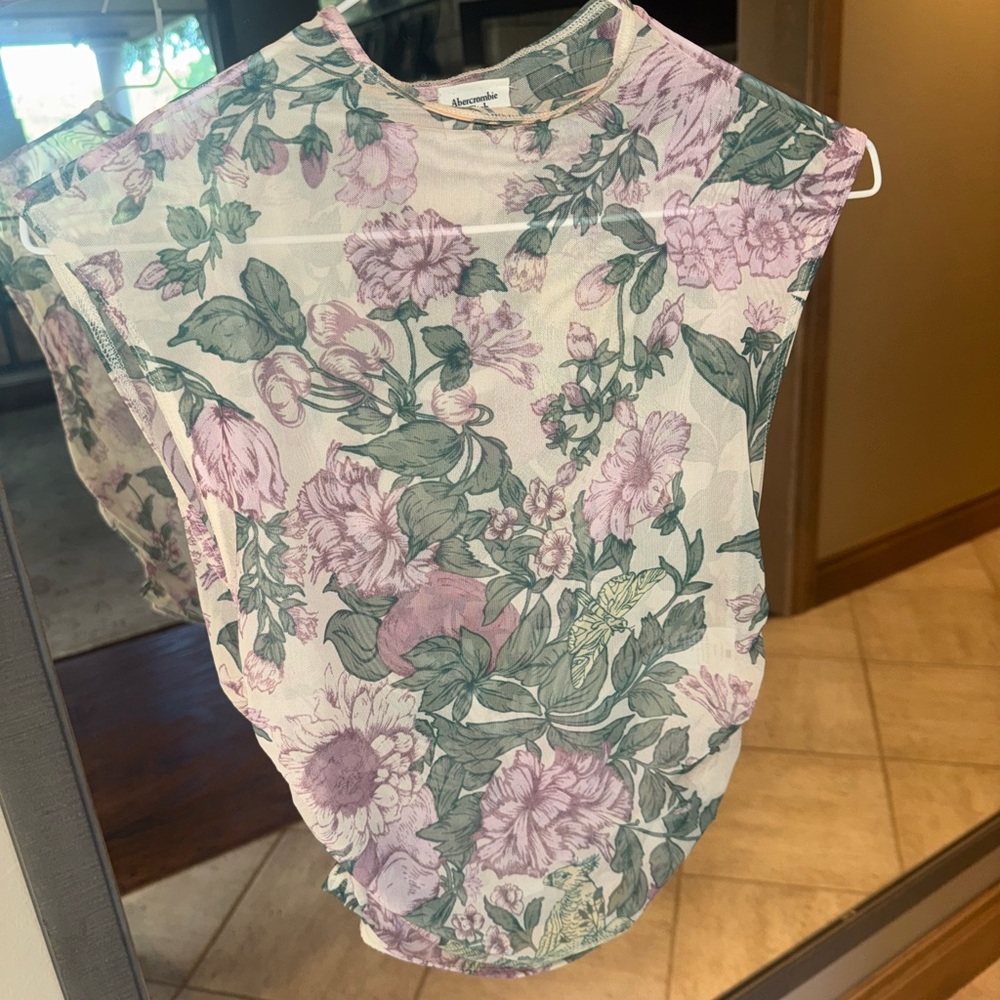Abercrombie & Fitch Floral Mesh Top
